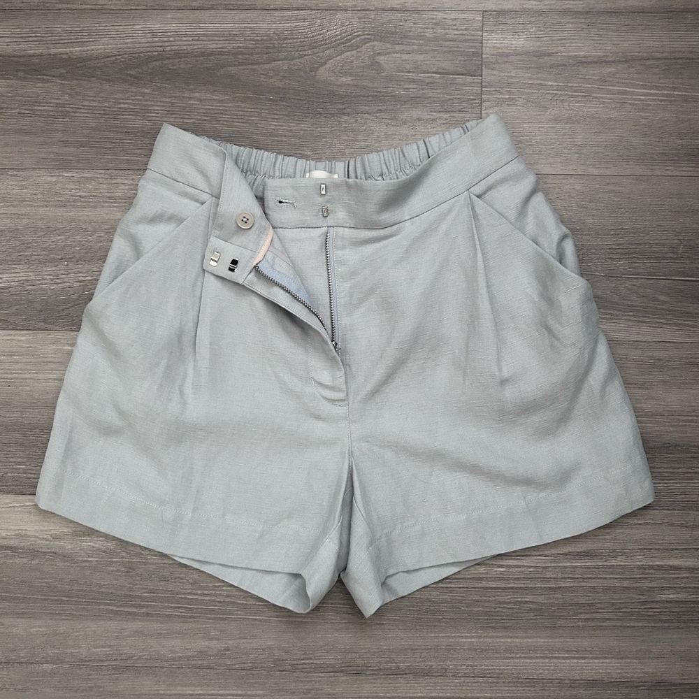 Aritzia Wilfred Fable Linen Short - Pearl Grey